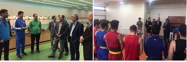 بازدید کیومرث هاشمی از اردوی تیم ملی ووشو و تیراندازی اعزامی به بازیهای کشورهای اسلامی