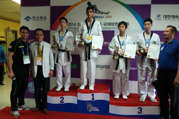 مسابقات تکواندو آزاد کره - گیونگجو ؛مدال طلا بر گردن اسحاقی