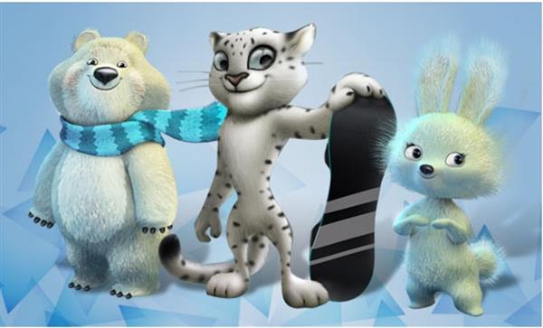 خرگوش، خرس قطبی و پلنگ برفی نمادهای بازی های المپیک زمستانی 2014 سوچی