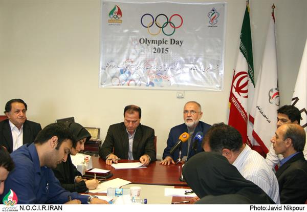 به مناسب آغاز هفته المپیک نشت خبری دبیر کل کمیته ملی المپیک و رئیس فدراسیون همگانی برگزار شد