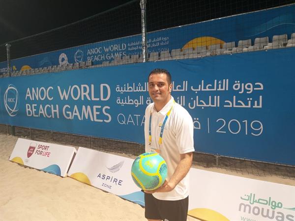 نخستین دوره بازیهای جهانی ساحلی_قطر؛قضاوت اکبرپور در مسابقات فوتبال