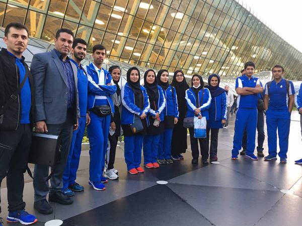 چهارمین دوره بازیهای کشورهای اسلامی؛تیم های ملی ژیمناستیک و تیراندازی وارد باکو شدند