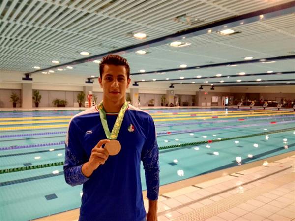 چهارمین دوره بازیهای همبستگی کشورهای اسلامی؛ برنز شنای 50 متر پروانه بر سینه انصاری