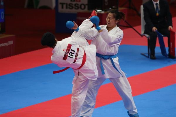 هجدهمین دوره بازیهای آسیایی - جاکارتا ؛ بانوی کاراته ایران به برنز رسید/ زنگنه در سکوی سوم بازی‌های آسیایی