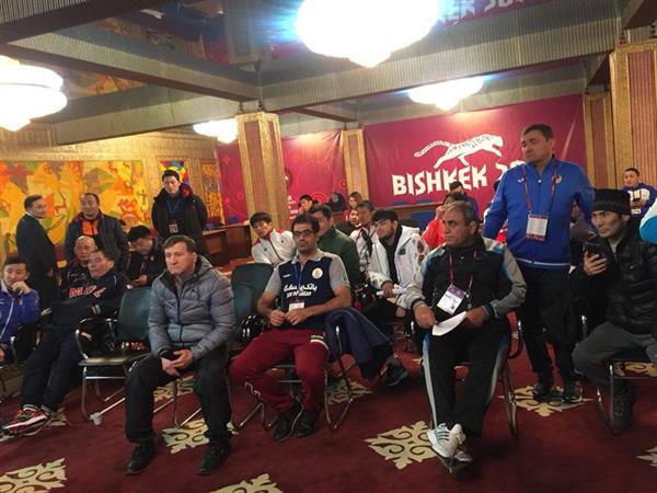 رقابت های کشتی آزاد قهرمانی آسیا- قرقیزستان؛مراسم قرعه کشی پنج وزن نخست برگزار شد