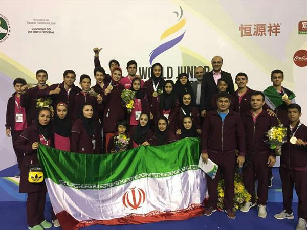 شب تاریخی ووشوی ایران در برزیل؛جوانان ایران برای نخستین بار برسکوی قهرمانی جهان تکیه زدند