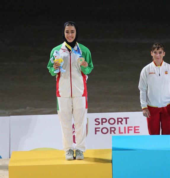 نخستین دوره بازیهای جهانی ساحلی_قطر؛فاطمه صادقی با نقره خود نخستین مدال ایران در بازیهای ساحلی را به نام خود کرد