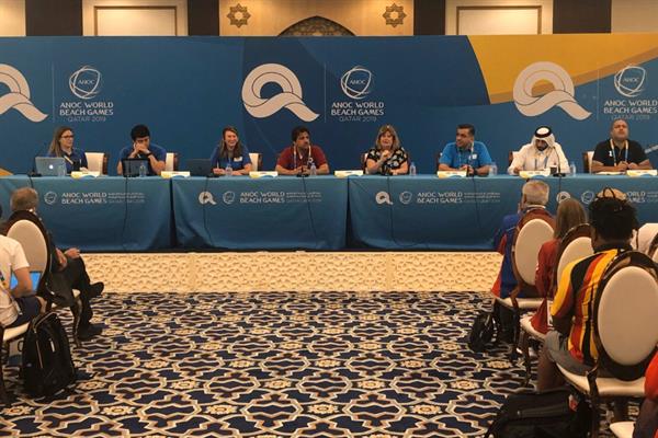 نخستین دوره بازیهای جهانی ساحلی-قطر؛اولین نشست سرپرستان کاروانها در قطر تشکیل شد