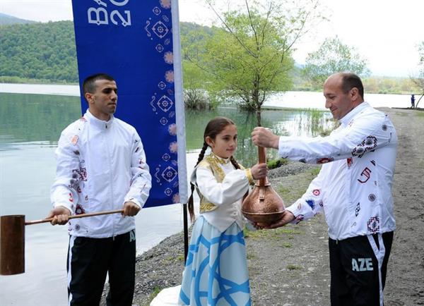 چهارمین دوره بازیهای کشورهای اسلامی؛سفر مشعل "آب"ابتکار آذربایجانی ها به اتمام رسید