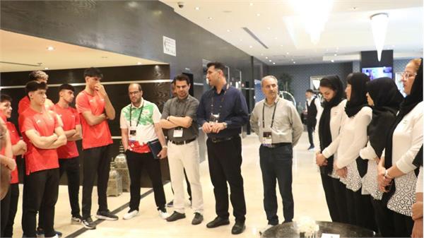 بازی های آسیایی جوانان بحرین ۲۰۲۵؛ بازدید کادر سرپرستی کاروان اعزامی از هتل تیم های ملی هندبال و والیبال