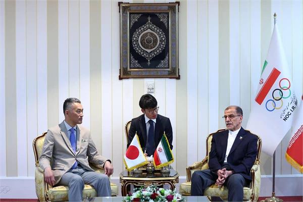 دیدارسفیر ژاپن با رئیس و دبیرکل کمیته ملی المپیک؛خسروی وفا: امضا تفاهمنامه ورزشی سطح تعاملات ورزشی را افزایش خواهد داد/تاماکی:نهایت همکاری با کاروان اعزامی به ناگویا را خواهیم داشت