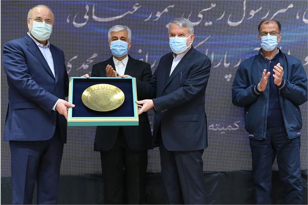 مراسم رونمایی از تندیس قهرمانان ورزش کشور با حضور رییس مجلس شورای اسلامی 63