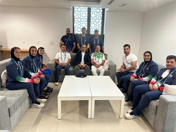 حضور رئیس فدراسیون ووشو در دهکده بازی‌های و دیدار با ملی‌پوشان