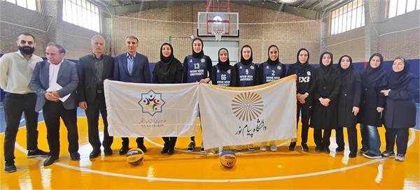 بازدید دکتر نوری از اردوی تیم بسکتبال دختران دانشگاه پیام نور در آستانه اعزام به چین