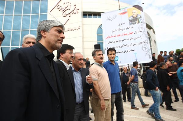 با حضور رئیس کمیته ملی المپیک و جامعه ورزش کشور؛ وداع با شکوه مسئولان و مردم با پهلوان باشی
