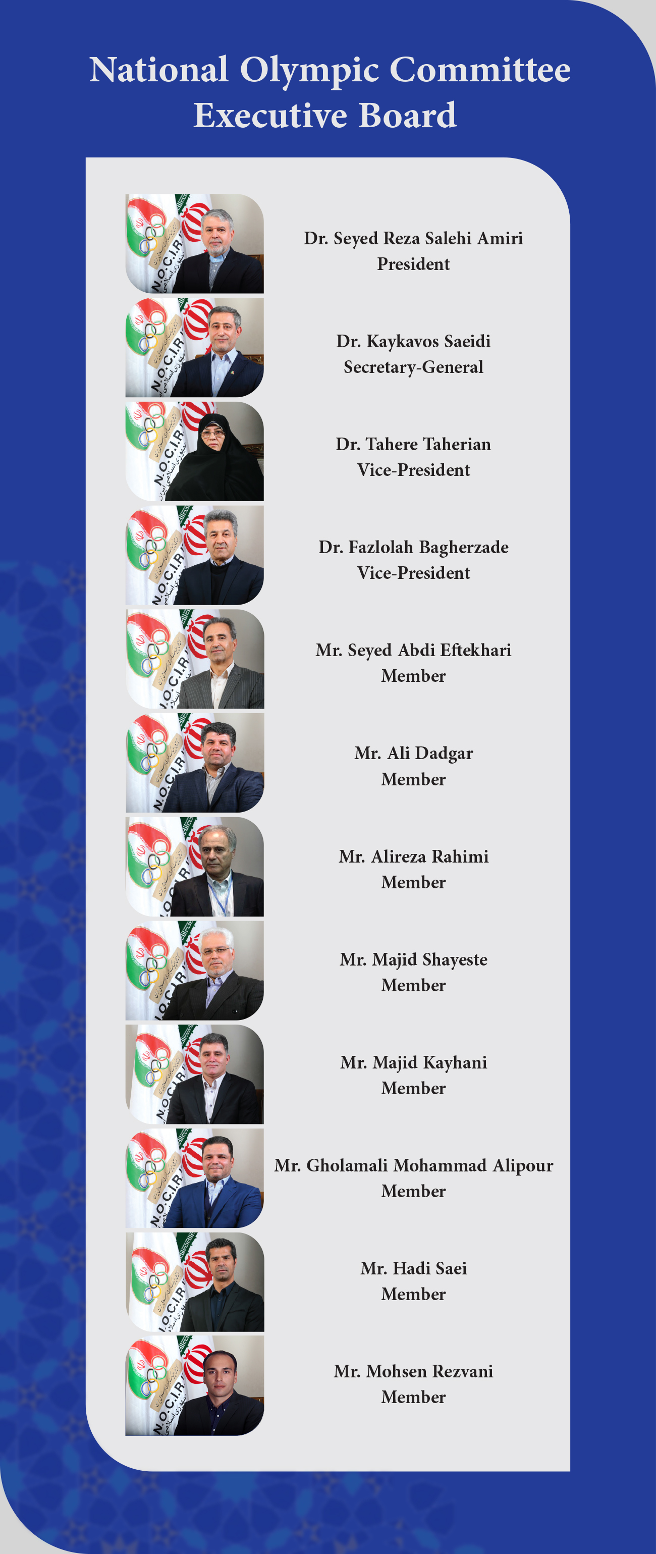 هیات اجرایی - انگلیسی