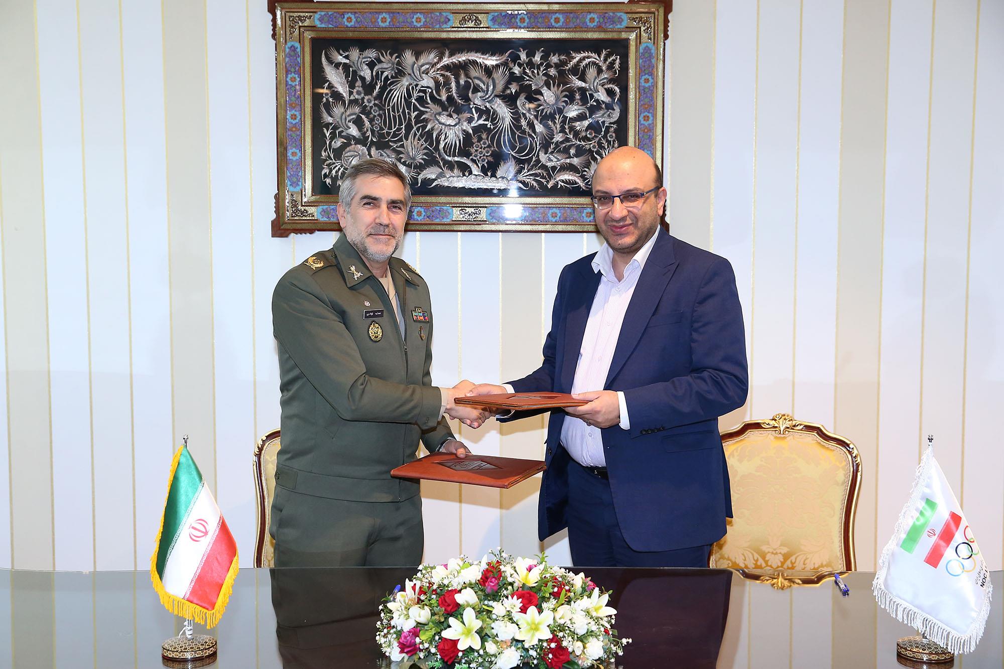 عقد تفاهمنامه همکاری کمیته ملی المپیک واداره ورزش و آمادگی جسمانی نیروهای مسلح 3