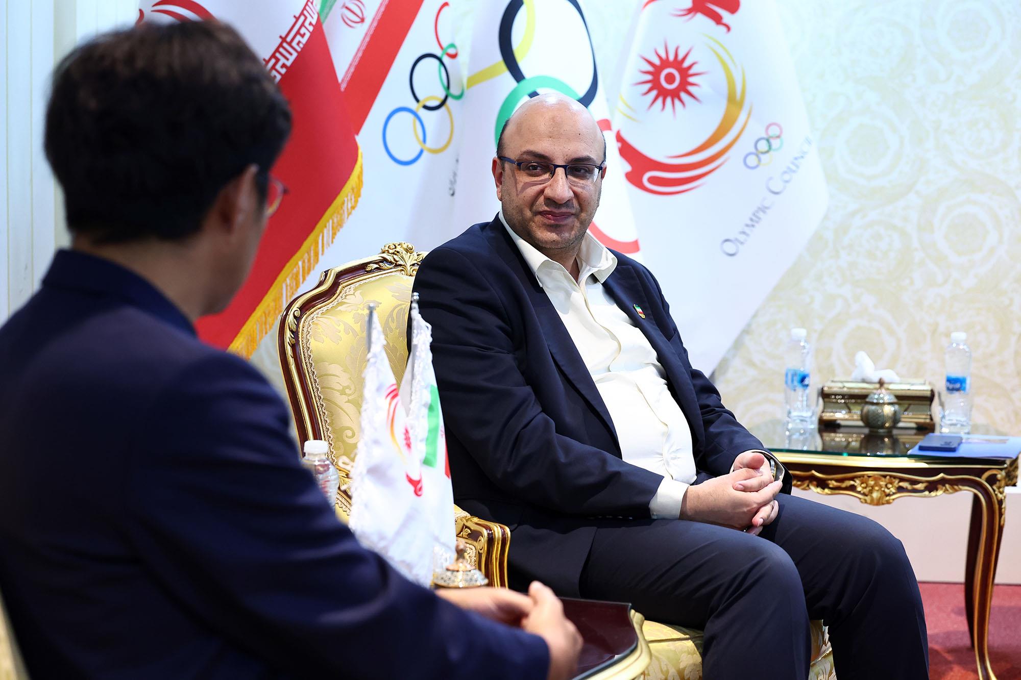 دیدار دبیرکل کمیته ملی المپیک با رییس رسانه ای شورای المپیک آسیا 2